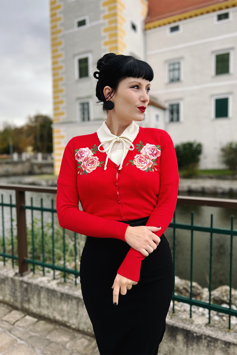 Red Rosy Cardigan